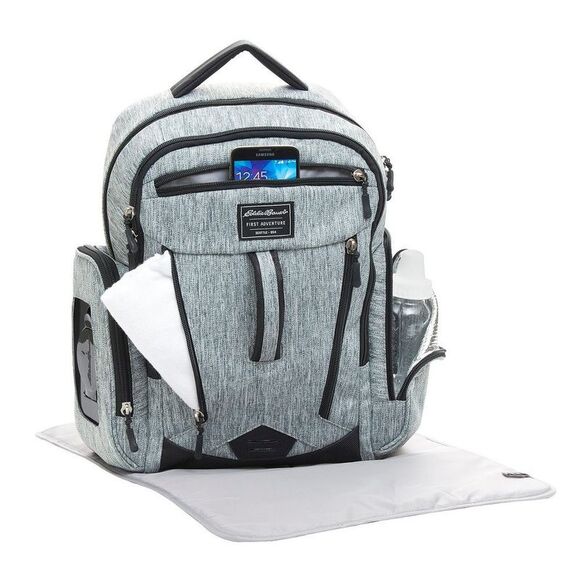 Eddie Bauer -  Rainier Back Pack Diaper Bag Insulated Gray - Picture 4 of 4